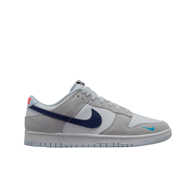 Nike Dunk Low White Grey Navy Aqua Mini Swoosh