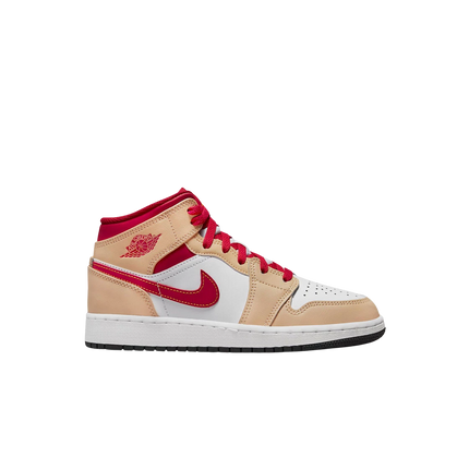 Air Jordan 1 Mid Beige Red (GS)