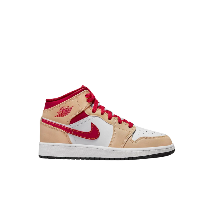 Air Jordan 1 Mid Beige Red (GS)